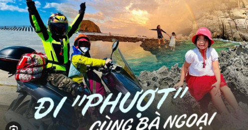 Bà ngoại U60 đưa cháu gái 6 tuổi băng đèo, vượt thác, chinh phục cung đường biển đẹp nhất Việt Nam