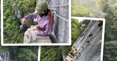 Quán cà phê độc lạ: Chênh vênh trên vách đá cao 200m, những người không ưa mạo hiểm chắc chắn sẽ bị ngợp