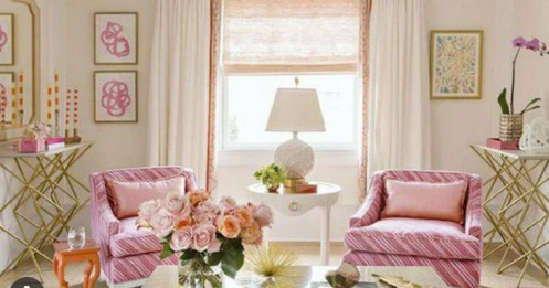 Những mẫu phòng khách mang sắc hồng vừa nhẹ nhàng vừa quyến rũ