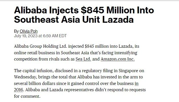 Alibaba rót thêm 845 triệu USD vào Lazada?