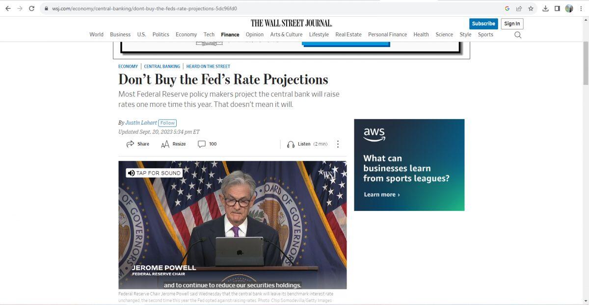 Đừng quá tin vào dự báo lãi suất của Fed