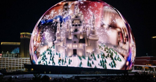 Quả cầu LED 55.000 tỷ đồng ở Las Vegas “biến hình” chào đón Giáng sinh