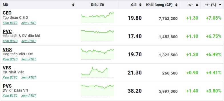 Cổ phiếu dầu khí và thép leo cao, VN-Index tăng gần 9 điểm