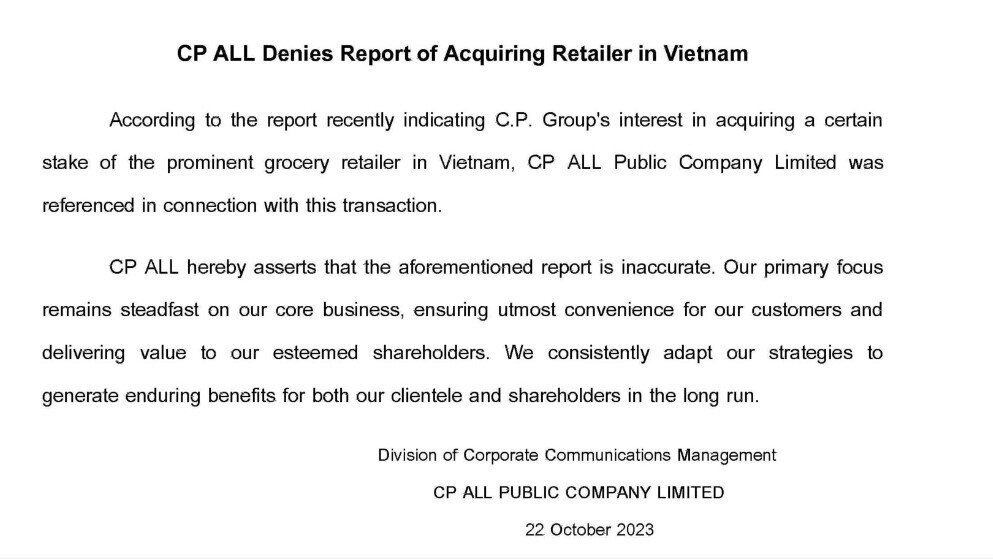Công ty ALL phủ nhận thông tin mua cổ phần chuỗi bán lẻ Việt
