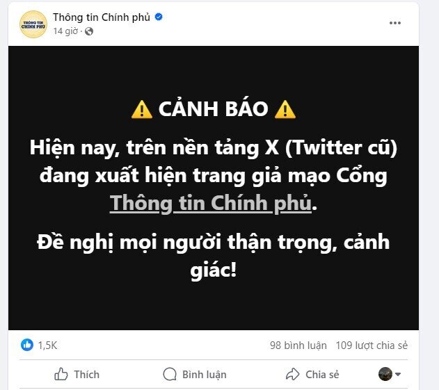 Xuất hiện thông tin giả mạo về việc Chính phủ Việt Nam muốn quản lý kiếm tiền từ X (Twitter) và các hội nhóm tiền ảo