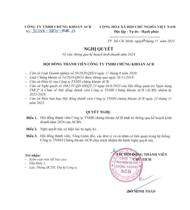 CTCK đầu tiên đặt kế hoạch khởi sắc năm 2024