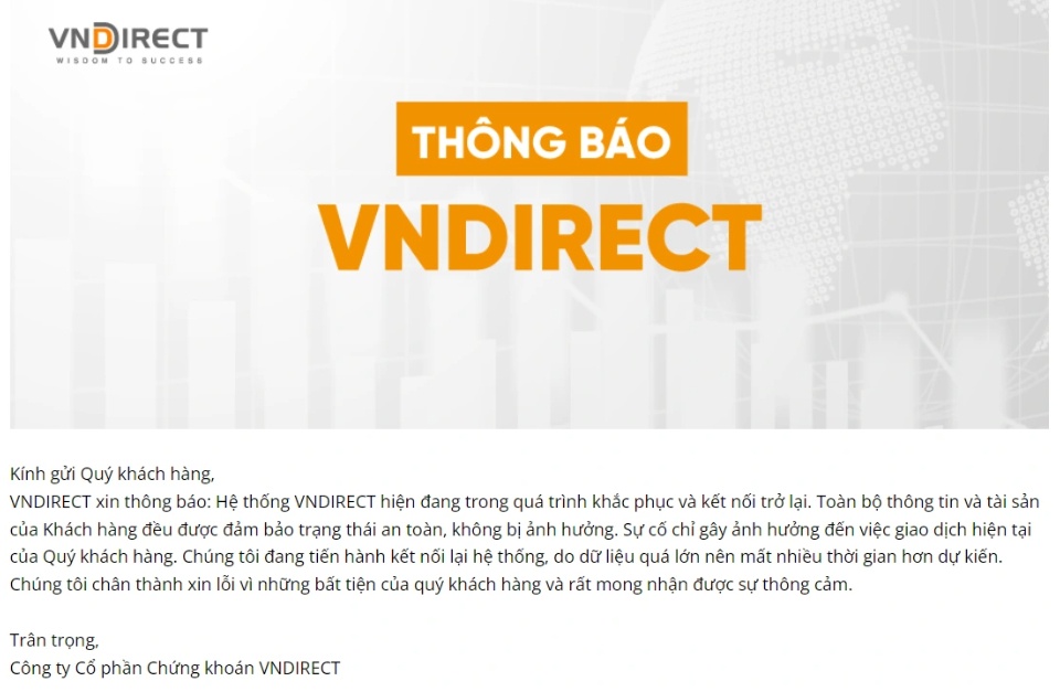 Chứng khoán VNDirect bị tấn công, nhà đầu tư lo lắng đặt nhiều câu hỏi