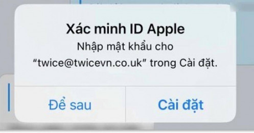 Thực hư thông tin mất tài khoản ngân hàng vì thông báo xác minh ID Apple