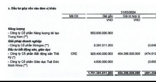 IPA của vợ chồng Chủ tịch VNDirect mới rót thêm 850 tỷ vào công ty con của Tập đoàn Trung Nam, đầu tư hơn 900 tỷ vào CenLand lỗ quá nửa