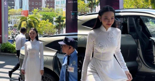 Hoa hậu Thùy Tiên được tháp tùng bằng xế hộp 22 tỷ khi tham dự sự kiện