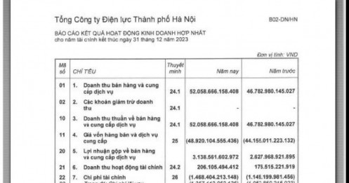 EVN Hà Nội báo doanh thu hơn 52.058 tỷ đồng nhưng lãi thuần chỉ 5 tỷ