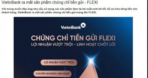 VietinBank phát hành chứng chỉ tiền gửi, mệnh giá từ 1 tỷ đồng