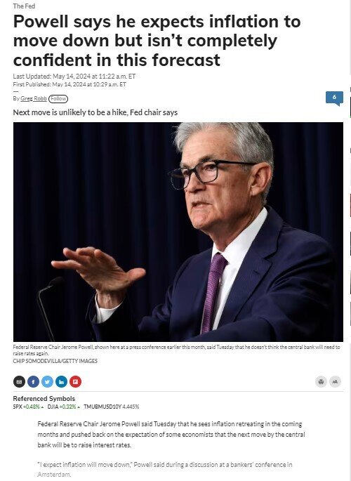 Chủ tịch Fed lên tiếng ngay trước báo cáo CPI công bố: “Niềm tin của tôi không còn cao như trước”