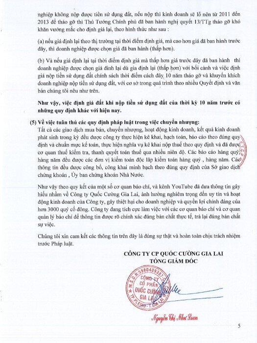 Quốc Cường Gia Lai ra văn bản khẳng định chưa bao giờ làm việc trực tiếp với Tập đoàn Cao su về dự án 39-39B Bến Vân Đồn