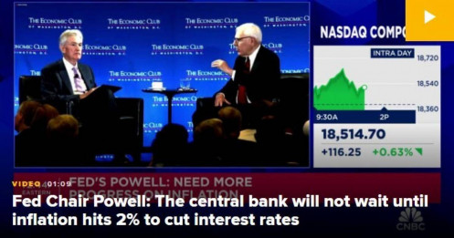 Chủ tịch Fed tuyên bố chờ lạm phát về 2% là quá lâu: Thời điểm Fed hài lòng cắt giảm lãi suất đang đến gần?