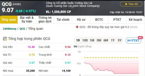 Cổ phiếu của Quốc Cường Gia Lai giảm sàn khi công an bất ngờ xuất hiện tại nhà bà Nguyễn Thị Như Loan