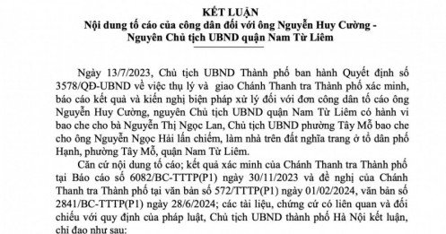 Xem xét trách nhiệm, có hình thức kỷ luật Chủ tịch, Phó Chủ tịch, cán bộ địa chính, xây dựng phường