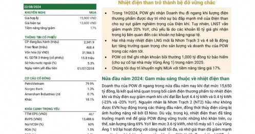 Một cổ phiếu điện được khuyến nghị mua, kỳ vọng tăng 17%