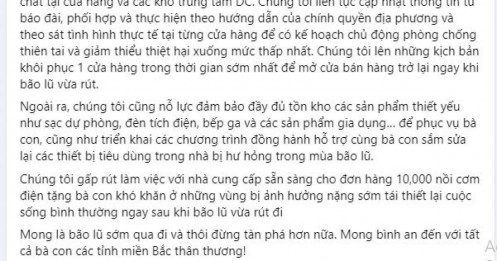 Lãnh đạo Thế Giới Di Động: Tặng 10.000 nồi cơm cho người dân bị ảnh hưởng nặng bởi bão lũ để tái thiết cuộc sống