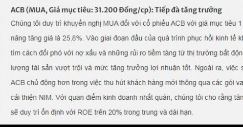 Một cổ phiếu ngân hàng 'triển vọng' được khuyến nghị mua, kỳ vọng tăng 26%