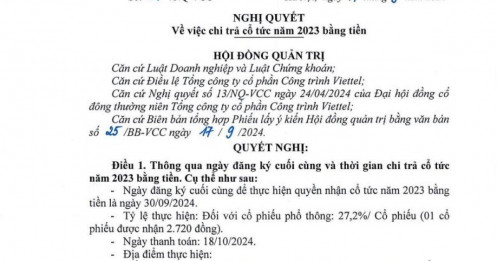 CTR sắp trả cổ tức 27,2% bằng tiền, thị giá tăng 42%