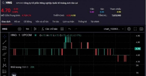 Thanh khoản tăng vọt từ khi về ‘nhà mới’ nhưng cổ phiếu HNG lại diễn biến ‘trồi sụt’