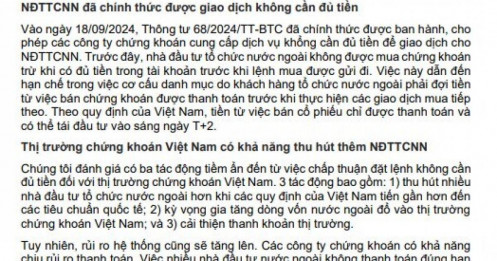 "Gỡ" được nút thắt quan trọng để nâng hạng, dòng vốn ngoại dự kiến chảy mạnh vào TTCK Việt