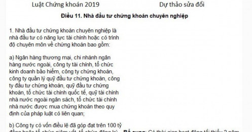 Quy định mới về nhà đầu tư chứng khoán chuyên nghiệp: Sửa sao cho hợp lý?