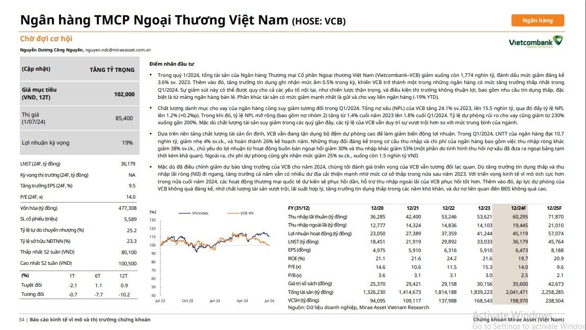 7 mã ngân hàng được CTCK khuyến nghị mua, kỳ vọng tăng 22%