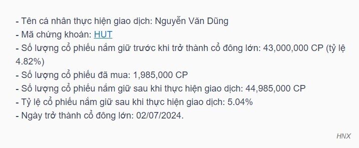 Ông Nguyễn Văn Dũng trở thành cổ đông lớn của công ty phân phối ô tô lớn nhất Việt Nam