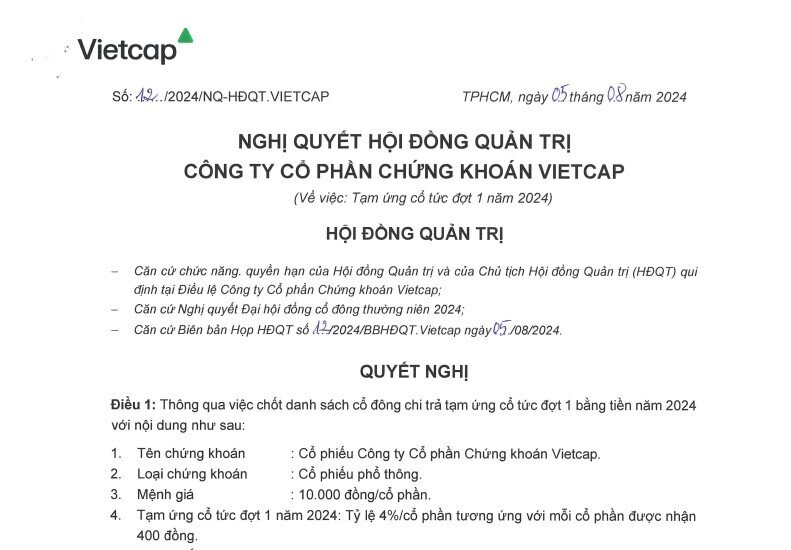 CTCK vừa báo lãi quý 2 tăng bằng lần chuẩn bị tạm ứng gần 200 tỷ đồng cổ tức