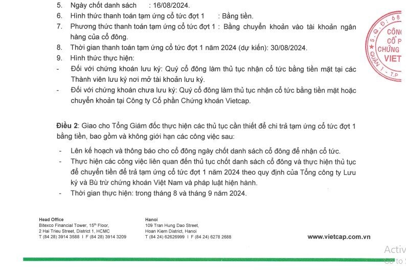 CTCK vừa báo lãi quý 2 tăng bằng lần chuẩn bị tạm ứng gần 200 tỷ đồng cổ tức