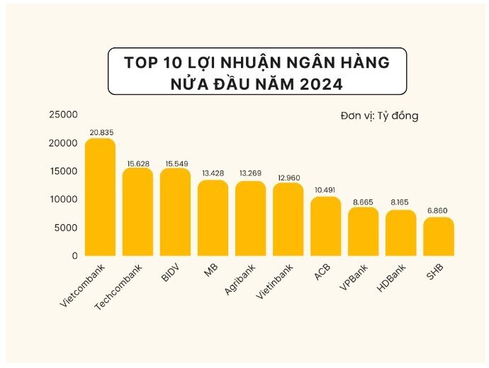 Lợi nhuận ngân hàng nửa đầu năm 2024: Nhóm tư nhân bứt phá