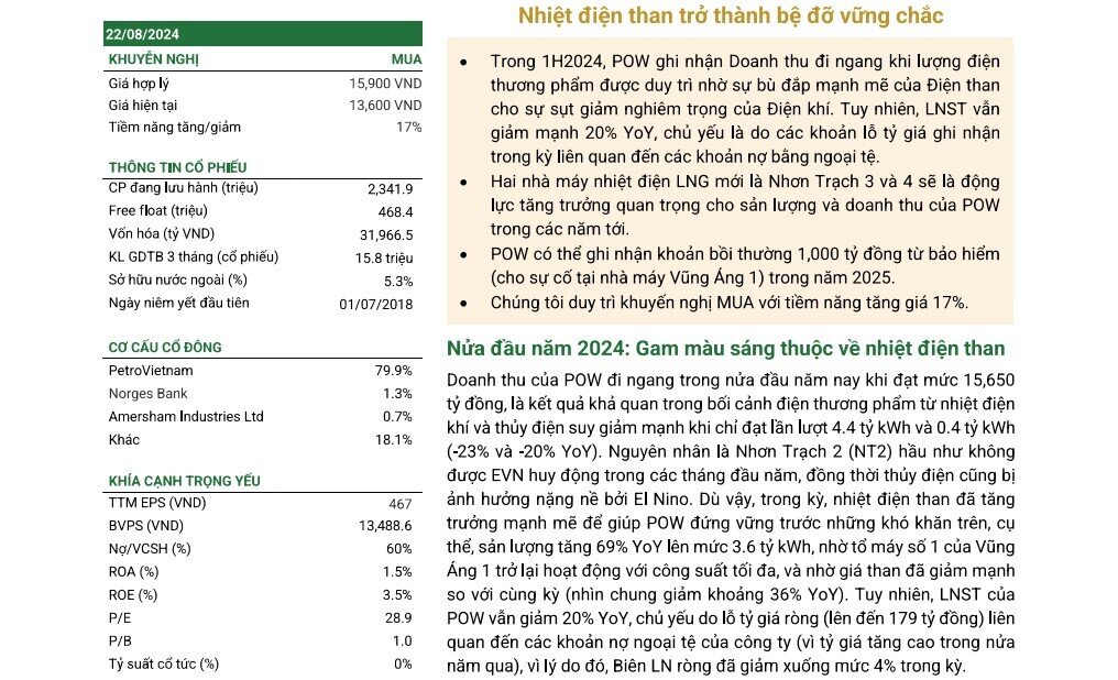 Một cổ phiếu điện được khuyến nghị mua, kỳ vọng tăng 17%