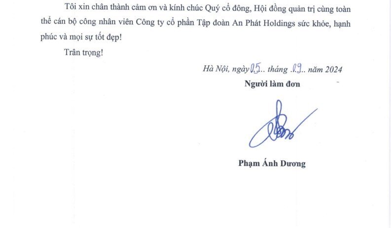 Ông Phạm Ánh Dương xin từ nhiệm Chủ tịch HĐQT An Phát Holdings (APH) sau khi đăng ký bán sạch cổ phiếu