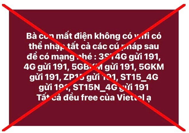 Sự thật thông tin lan truyền trên MXH, hướng dẫn người dân vùng lũ soạn tin gửi 191 để có wifi miễn phí