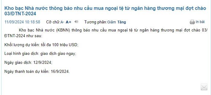 Tỷ giá lao dốc mạnh, Kho bạc Nhà nước muốn mua lượng lớn ngoại tệ từ các ngân hàng