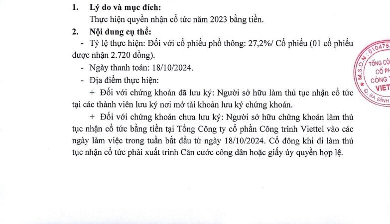 CTR sắp trả cổ tức 27,2% bằng tiền, thị giá tăng 42%