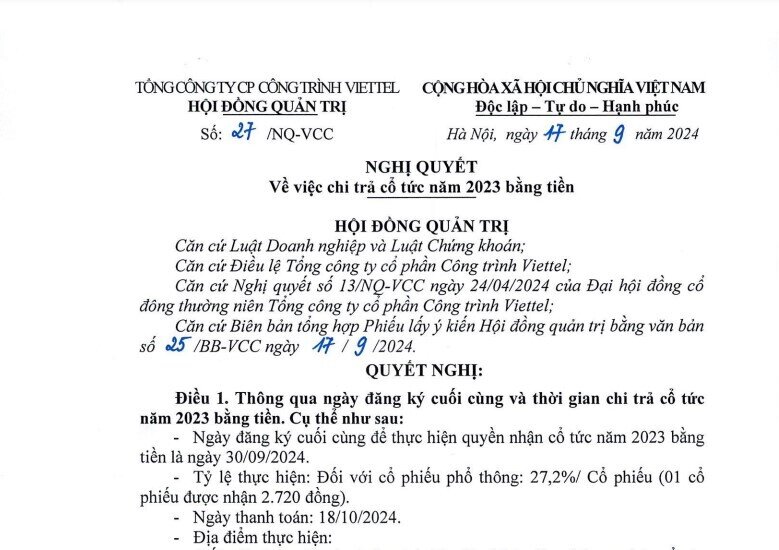 CTR sắp trả cổ tức 27,2% bằng tiền, thị giá tăng 42%