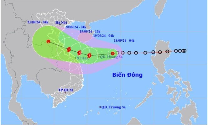 Áp thấp nhiệt đới di chuyển nhanh, hướng về Quảng Bình-Đà Nẵng