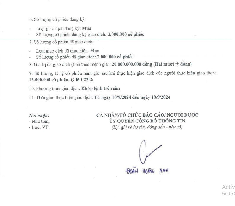 Con gái ông Đoàn Nguyên Đức chi khoảng 21 tỷ 'bắt đáy' cổ phiếu HAG