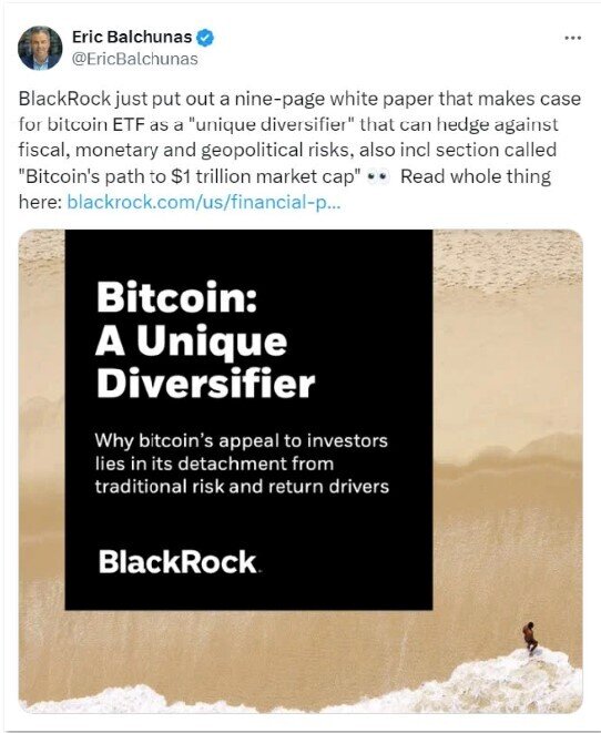 BTC gần chạm 63.000 sau khi BlackRock phát hành Bitcoin whitepaper