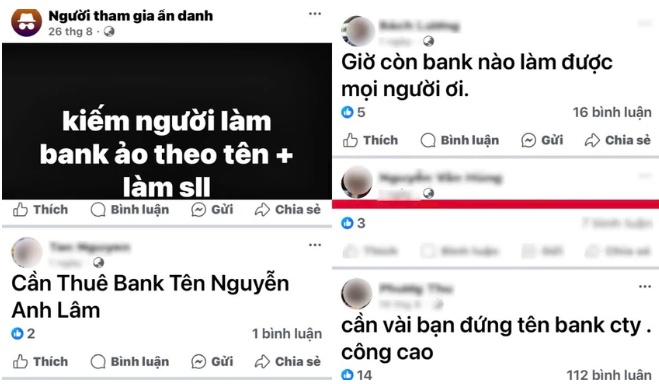 Công khai mua bán tài khoản ngân hàng trên mạng xã hội