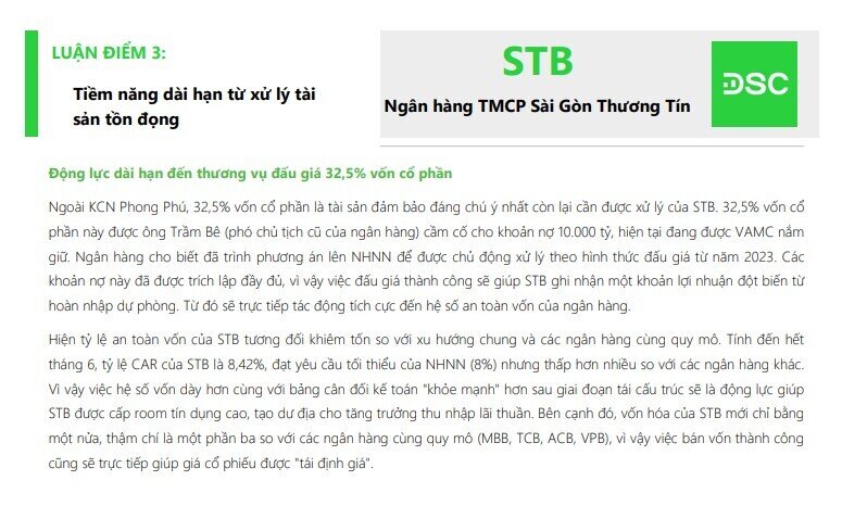 Thời điểm 'sạch trái phiếu VAMC' cận kề, cổ phiếu Sacombank (STB) sắp được tái định giá