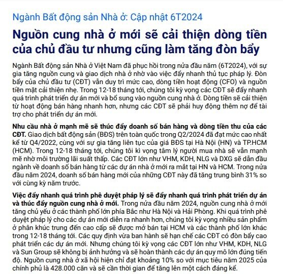 Doanh số bán hàng của VHM, KDH, NLG... dẫn đầu ngành BĐS nhờ các dự án mới ra mắt ở Hà Nội và TP.HCM