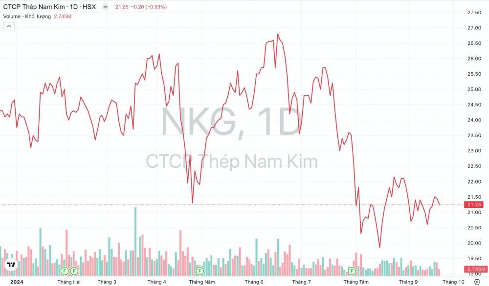 Bất chấp các khó khăn, sản lượng tiêu thụ năm nay của Thép Nam Kim (NKG) có thể vượt 1 triệu tấn