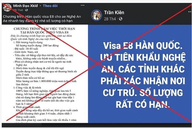 Cảnh báo lừa đảo đưa đi làm việc tại Hàn Quốc theo diện visa E8