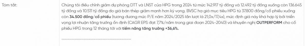 Doanh thu HPG ước đạt 32.400 tỷ đồng trong quý 3