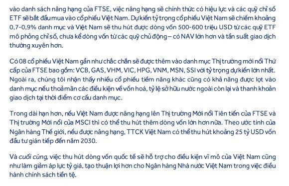 8 cổ phiếu được dự báo đón dòng vốn lớn khi TTCK Việt Nam được nâng hạng