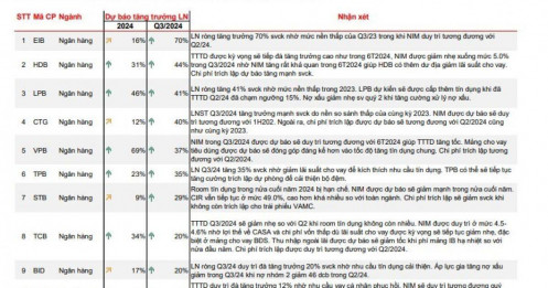 Dự báo KQKD quý 3: Những ngân hàng nào sẽ tăng trưởng mạnh nhất?